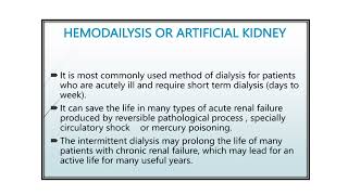 Haemodialysis and artificial kidney Video No 426 [upl. by Thenna]