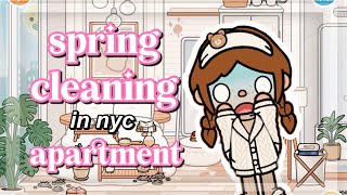 spring cleaning in my NYC apartment 🧺🧼  aesthetic toca routines [upl. by Ire]