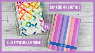 DAILY PLANNER COMPARISON  Erin Condren vs Plum Paper [upl. by Lattie]