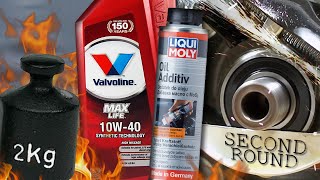 Valvoline MaxLife 10W40  Liqui Moly MoS2 Test Tarcia 100°C 2kg [upl. by Nosredna]