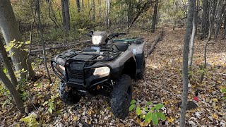 Pulling logs with the Honda foreman 520 IN MEXICO [upl. by Anelac]