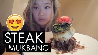 Mukbang  Steak  Eating Show [upl. by Ahsiekrats]