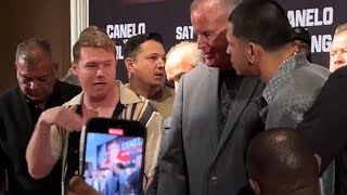 Canelo vs Berlanga heated press conference They trying to sell the fight [upl. by Rimidalv]