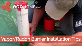 Slab floor vapour barrier and radon stack [upl. by Enrol]