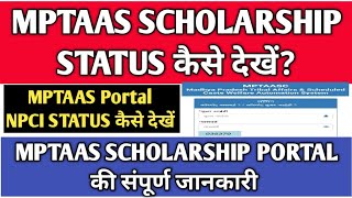 MPTAAS Portal पर Scholarship कैसे चैक करे   अब अपनी स्कॉलरशिप खुद कैसे देखें   NPCI Status देखें [upl. by Bart]