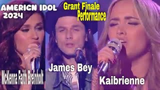 American Idol 2024 Final Show  James Bey Kaibrienne amp McKenna Faith Breinholt sing “Let it Go” [upl. by Sugden748]