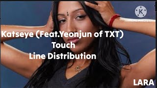 KATSEYE Touch featYeonjun of TXT Line Distribution with FMV [upl. by Lienaj]