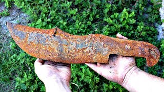 Old Rusty Meat Knife Restoration [upl. by Ennovyhs]