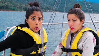 KAREN CASI SE CAE DEL BARCO Y SUSTO A LESSLIE EN LA NOCHE  LOS POLINESIOS VLOGS [upl. by Mariann903]