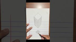 how to draw 3D floating cube  3d drawing tutorial shorts ashortaday ytshorts [upl. by Krock]