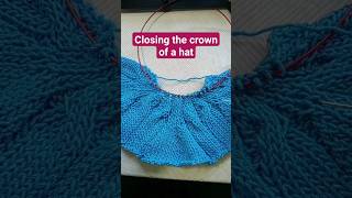 Closing The Crown Of A Hat  Knitted Hat Bind Off knitting [upl. by Kurtz]