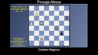 Carlsen Magnus vs Firouzja Alireza Chessable Masters Div 1W 4 3 [upl. by Vina]