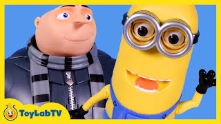 Minions Toys with Gru The Talking Genius amp Minion Tim From Despicable Me 2 [upl. by Cohleen]