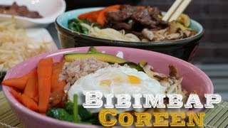 Recette du Bibimbap Coréen  riz au boeuf mariné et petits légumes sautés [upl. by Randene]