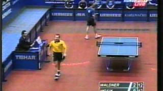 Waldner  Torben Wosik Euro Team final 2002 [upl. by Nanine]