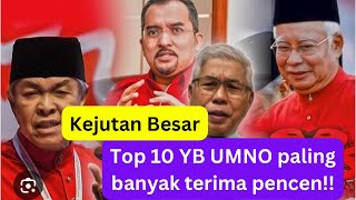 Top 10 YB UMNO dapan bayaran pencen Habis najib terkejut [upl. by Bracci]