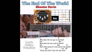 The End Of The World  Skeeter Davis guitar chords w lyrics amp plucking tutorial [upl. by Harcourt]