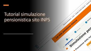 Simulazione Pensione Tutorial [upl. by Ruel]