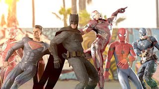 MARVEL vs DC  EPIC DANCE BATTLES  THE AVENGERS vs JUSTICE LEAGUE [upl. by Ahseid834]