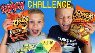 Twins SPICY HOT Cheetos Challenge [upl. by Olympe]