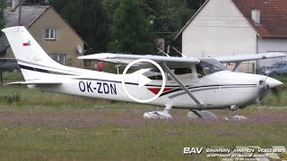 Cessna 182S Skylane  OKZDN  takeoff at Klatovy Airfield [upl. by Oicelem406]