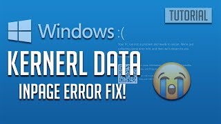 FIX KERNEL DATA INPAGE Error in Windows 10  2024 [upl. by Lacy]