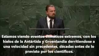 DISCURSO LEONARDO DICAPRIO POR EL CAMBIO CLIMÁTICO EN LA ONU [upl. by Araz239]