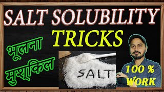 TRICKS  Solubility of SALT  No NEED to LEARN [upl. by Ahtis]