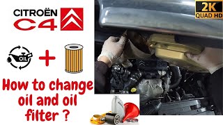 Citroen C4 Picasso Oil replacement and Oil filter change step by step DIY [upl. by Constantino]