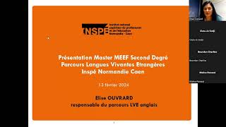 Webinaire Master MEEF Mention Second degré  Parcours Langues vivantes étrangères [upl. by Cherey]