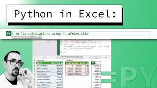 Calculate taxes from tax brackets using Python in Excel [upl. by Enirol]