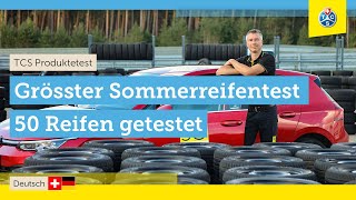 Grösster TCS Sommerreifentest 2023 50 Reifen von Budget bis Premium [upl. by Hilar187]