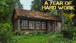 ONE YEAR TIMELAPSE OF RENOVATING an Old Secret House in a Remote Forest [upl. by Adlen797]