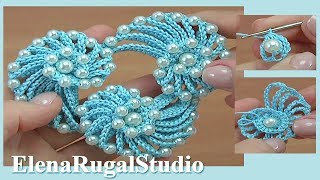 Amazing CROCHET 3D SEA SHELL Decoration with BEADS [upl. by Eduam]