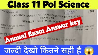 😱class 11 pol science answer key 202324 class 11 pol science question paper solution 202324 [upl. by Ahsemad]