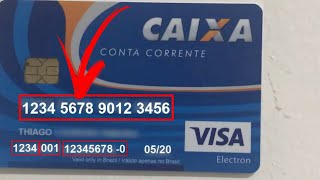 COMO ENCONTRAR O NÚMERO DA AGÊNCIA CONTA E DIGITO NO CARTÃO CAIXA [upl. by Webber]