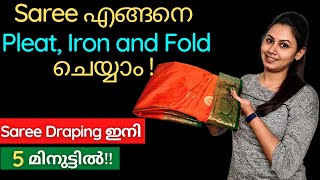 Part 1 How to Pleat Silk Saree  How to Wear Saree for Beginners  Pallu Pleating Tutorial [upl. by Swenson283]