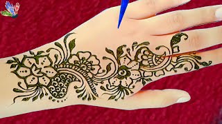 Unique But Very simple amp Easy Beautiful Mahadir Dijain  Mehndi Design [upl. by Yllet426]