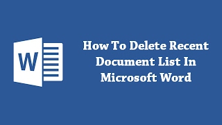 How To Delete Recent Document List In Microsoft Word [upl. by Mordecai]