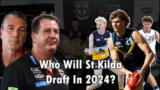 Who Will St Kilda Pick In The 2024 AFL Draft [upl. by Dorreg]