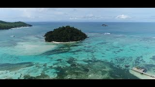 Seychelles Ste Anne Marine National Park  Moyenne island Drone views [upl. by Noirb]