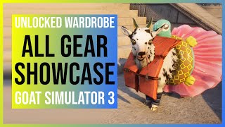 Goat Simulator 3 All Gear Showcase  Wardrobe Items Goats Heads Bodies Backs Feet Fur Horns [upl. by Raleigh]