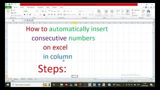 How to automatically insert consecutive numbers on excel in column [upl. by Anialeh669]