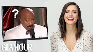 Nina Dobrev Reacts to Viral Pop Culture Moments  Glamour [upl. by Irallih859]