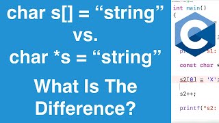 String In Char Array VS Pointer To String Literal  C Programming Tutorial [upl. by Arick471]