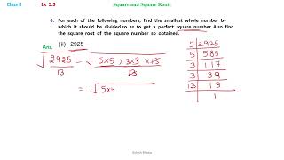 Class 8  Maths  L 5  Square amp Square roots  Ex 53  Q6 ii [upl. by Wilcox145]