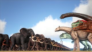 100 Elephants VS ARK Dinosaurs  Atlas amp ARK  Cantex [upl. by Eillod]