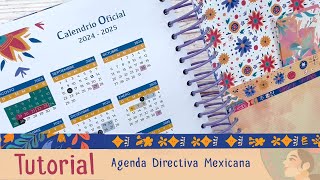 Paso a Paso Agenda Directiva Escolar 2024  2025 temática Mexicana [upl. by Vookles]