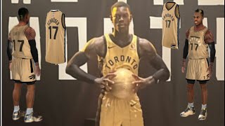 TORONTO RAPTORS NEW CITY JERSEY GOLD 202324 COSTOMIZED MANUAL TUTORIAL NBA2K20 MOBILE [upl. by Ecneret]