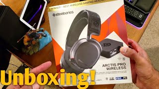 Steelseries Arctis Pro Wireless Gaming Headset  Unboxing and Set Up [upl. by Annerahs]